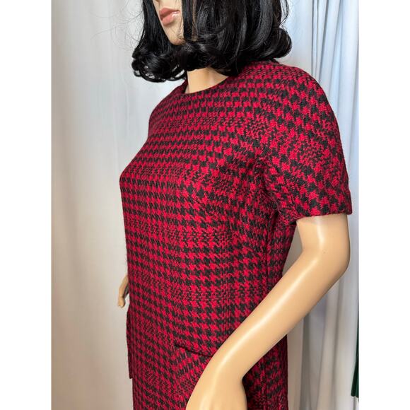 American Vintage 50’s Houndstooth Red Black short sleeve dress size small - Picture 17 of 17